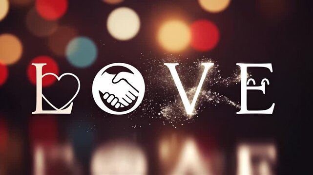 A captivating depiction of the word 'LOVE,' illuminated with soft bokeh lights, evoking warmth and deep emotions.
