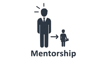 Business Mentorship Icon with Figure and Student