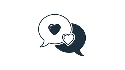 Heart chat speech bubble icon
