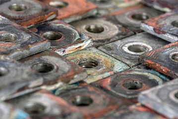 Industrial products made of nonferrous metals used in the power industry, showing processes of oxidation, electrochemical corrosion, aging, passivation, and thermal changes