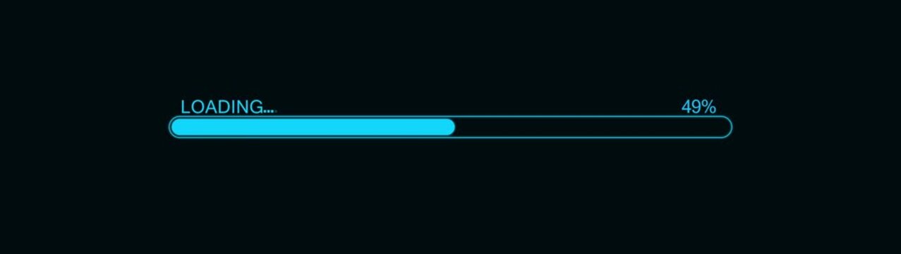 Abstract Loading icon animation. Loading bar and percentage Futuristic progress loading bar 0-100 percent animation. loading animation. Progress bar , Waiting Spinning , Loading concept