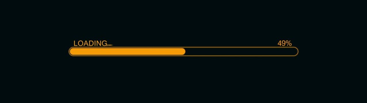 Abstract Loading icon animation. Loading bar and percentage Futuristic progress loading bar 0-100 percent animation. loading animation. Progress bar , Waiting Spinning , Loading concept