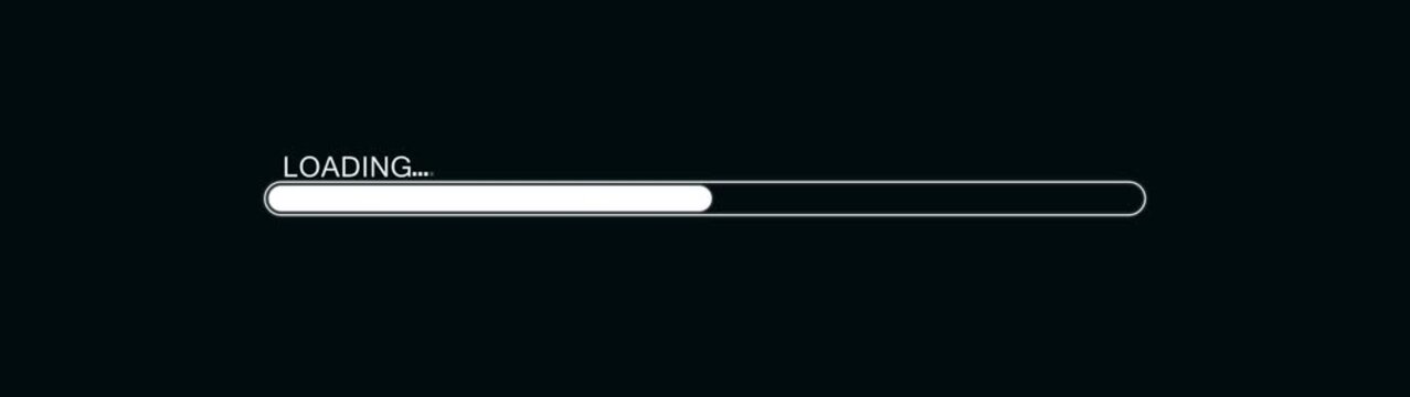 Abstract Loading icon animation. Loading bar and percentage Futuristic progress loading bar 0-100 percent animation. loading animation. Progress bar , Waiting Spinning , Loading concept