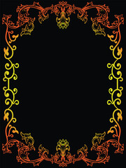 Luxury Gold Botanical Leafy Border Element For Ornamental Uses