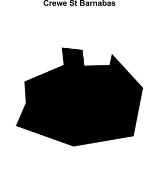Crewe St Barnabas (England) blank outline map