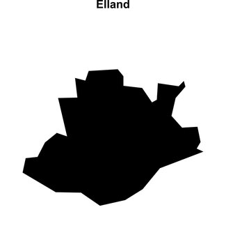 Elland (England) blank outline map