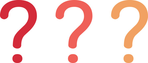 Three Question Marks in Gradient of Red