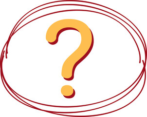 Question Mark Symbol with Scribbled Circle