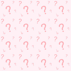 Pink Question Mark Pattern on Light Pink