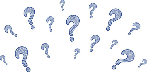 Scattered Blue Question Marks