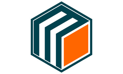 M cube letter symbol icon logo design