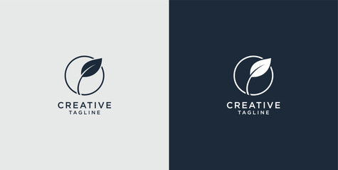 leaf growth icon logo design