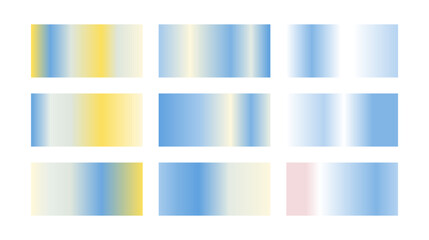 Calm blue sky gradient textures with light, fresh and uplifting colors. Pastel color sky gradient backgrounds for nature and modern minimal design. Vector soft light blue, white and yellow bg