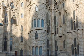 Detalle de la fachada del palacio episcopal de Astorga, Le&oacute;n, Castilla y Le&oacute;n, Espa&ntilde;a