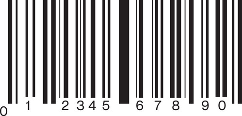 Barcode image with numeric code for product labeling