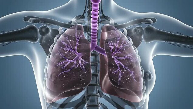 Animated Visualization of Human Lungs Airways and Breathing Process.