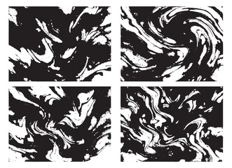 Abstract grunge texture set featuring marbled ink patterns for creative projects