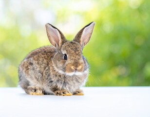 Fototapeta premium Kaninchenbaby – Pastellgrün