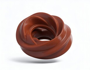 Swirling, smooth, brown, abstract form against a plain white background