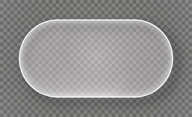 Glassmorphism rectangle rounded shape UI design element isolated on transparent background. Frosted glass shapes for web, app, banner, social media, design projects