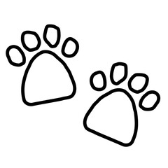 Dog Paws Line Art Icon