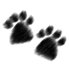 Dog Paws Handdrawn Sketch Effect