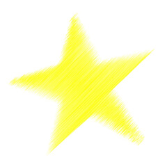 Yellow Star Handdrawn Sketch Effect