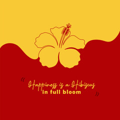 Minimalist Hibiscus Blossom Line Art Template for Social Media