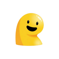 Cheerful yellow smiley face isolated on transparent background