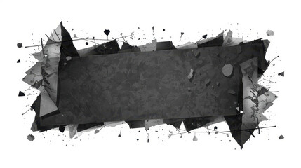 Abstract grunge banner black ink splatter watercolor texture geometric frame modern background artistic splash design creative layout dark poster urban style dynamic abstract grunge banner