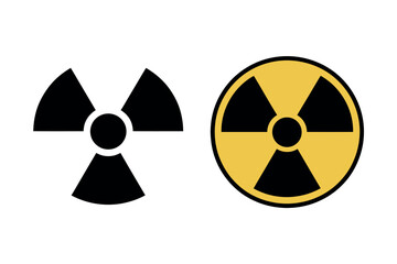 Fototapeta premium Two radiation symbols are shown side by side on a white background