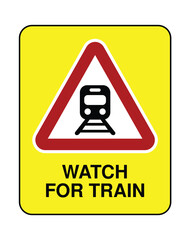 High-Visibility Yellow Railway Safety Sign - 