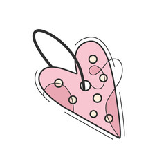 Heart Shaped Pizza Slice Abstract Line Art