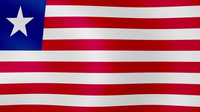  Liberia Waving Flag 4K Loop Animation