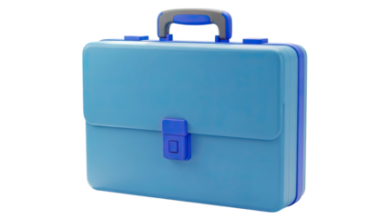 Blue Briefcase with Gray and Blue Handle