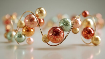 Luxurious Molecular Model Displays Colorful Ball-And-Stick DNA Helix Design on Neutral Background for Science Visuals and Educational Materials