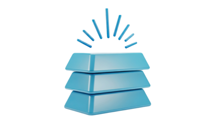 Stack of Blue Ingots with Radiant Rays