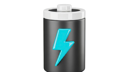 Obraz premium 3D Battery Icon with Electric Bolt