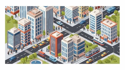 Isometric city illustration