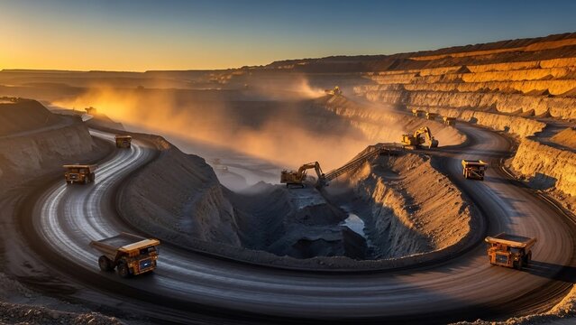 Mining site landscape view