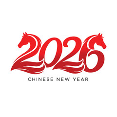 horse chinese new year symbol logo vector