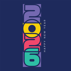 happy new year 2026 colorful logo vector