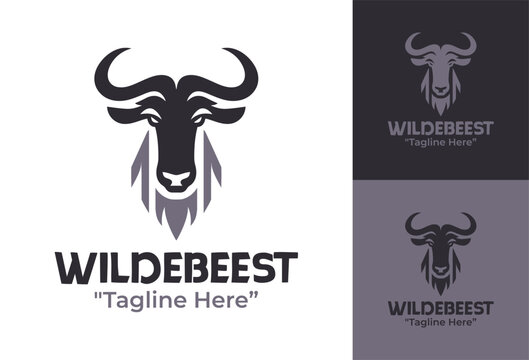 Wildebeest Logo Modern Minimalist Animal Symbol