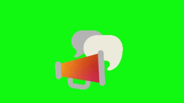 vector illustration of an megaphone on green background