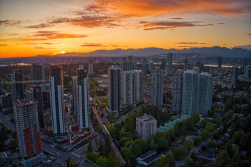 Aerial View of Surrey, British Columbia during Summer