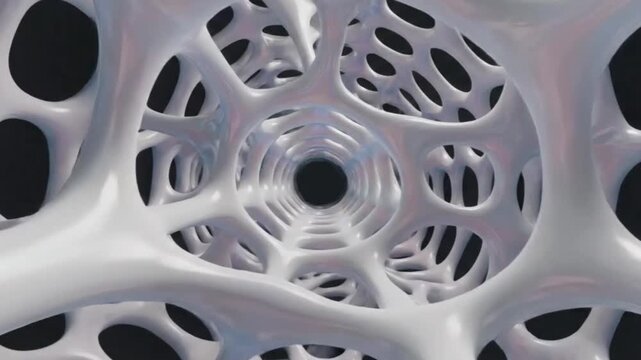 Pure 3D Geometric Surface Flow Abstract Seamless Loop