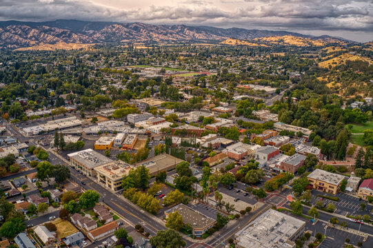 Aerial View of Vacaville, California during Summer