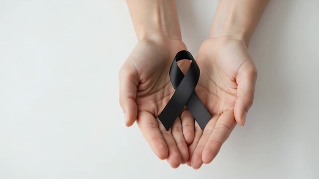 A symbol of support and care for a cause, cradled in compassionate hands