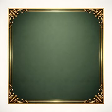 Elegant gold border on dark green background