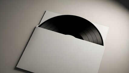 Vinyl record nestled in white sleeve, evoking nostalgia